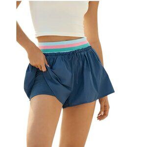 Anthropologie Daily Practice Drawstring Shorts, Skort, Blue, Pull On, Athletic,S